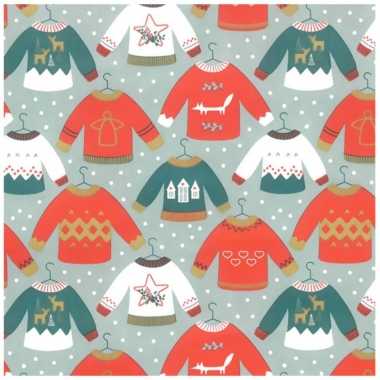 1x rollen kerst inpakpapier/cadeaupapier blauw 2,5 x 0,7 meter