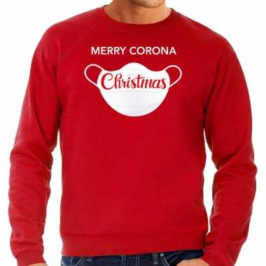 Grote maten merry corona christmas foute kersttrui / kerstkleding rood voor heren
