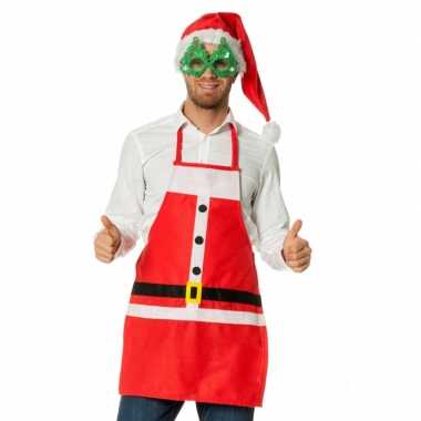 Kerstkleding schort kerstman