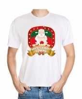 Foute kerst t-shirt santa is almost coming voor heren