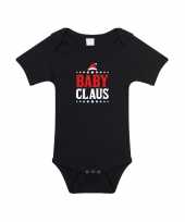 Kerst rompertje baby claus zwart