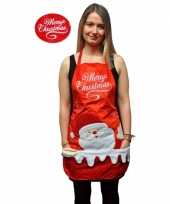 Kerstkleding schort merry christmas